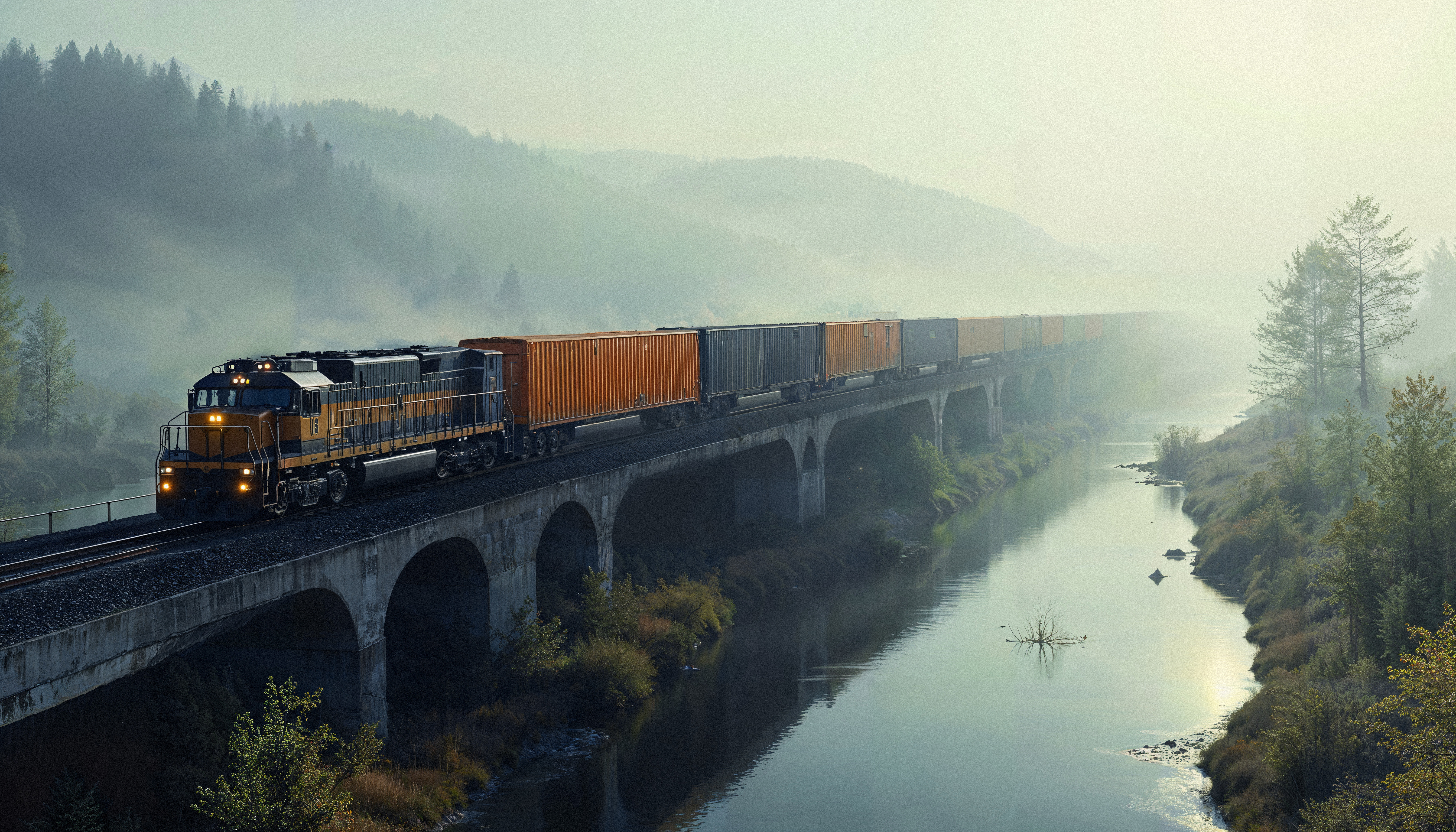 Coal being transported via rail and port facilities